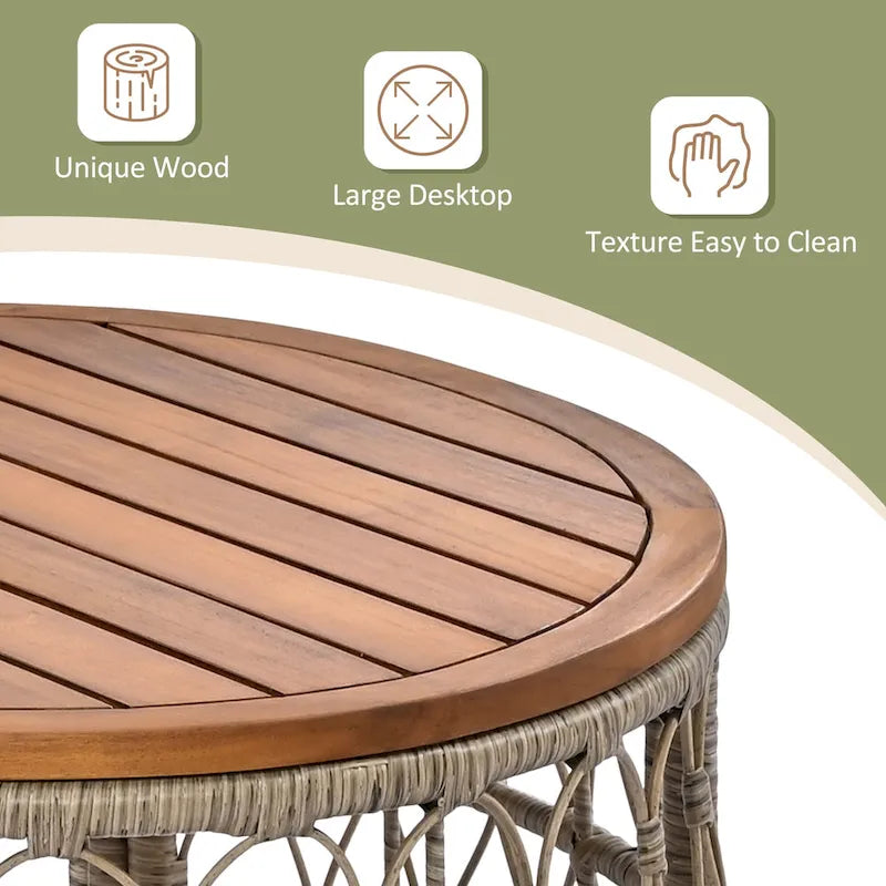 Salons de jardin d'extérieur Rowan avec coussins par GDFStudio