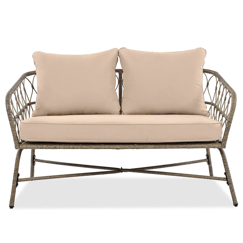 Salons de jardin d'extérieur Rowan avec coussins par GDFStudio