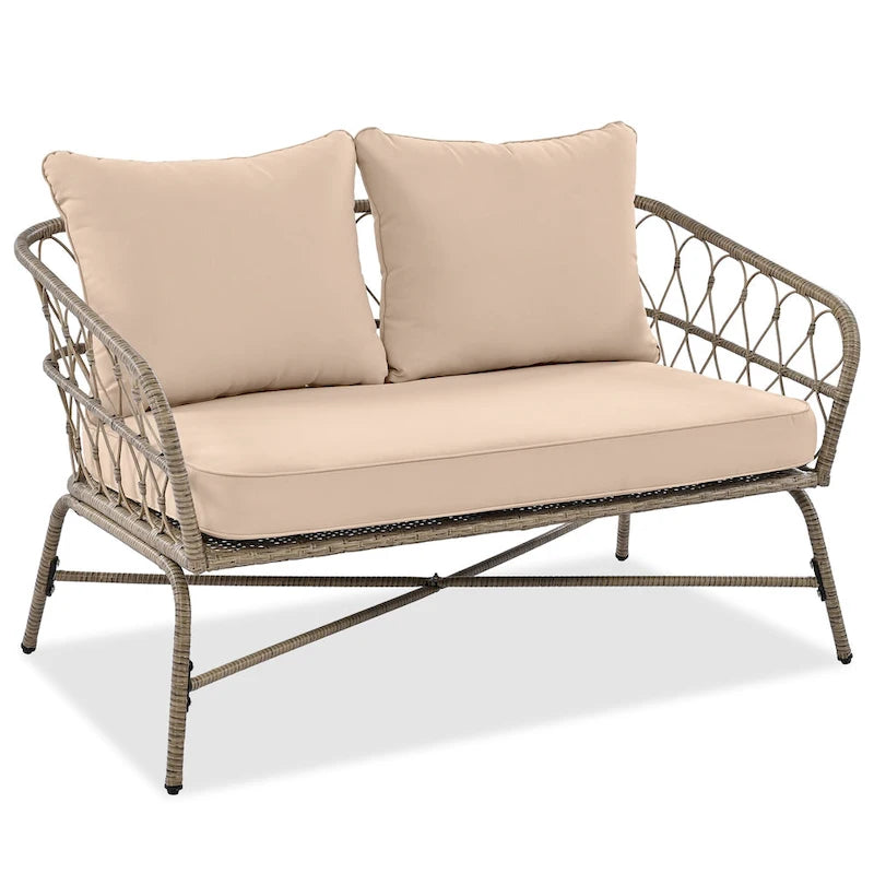 Salons de jardin d'extérieur Rowan avec coussins par GDFStudio