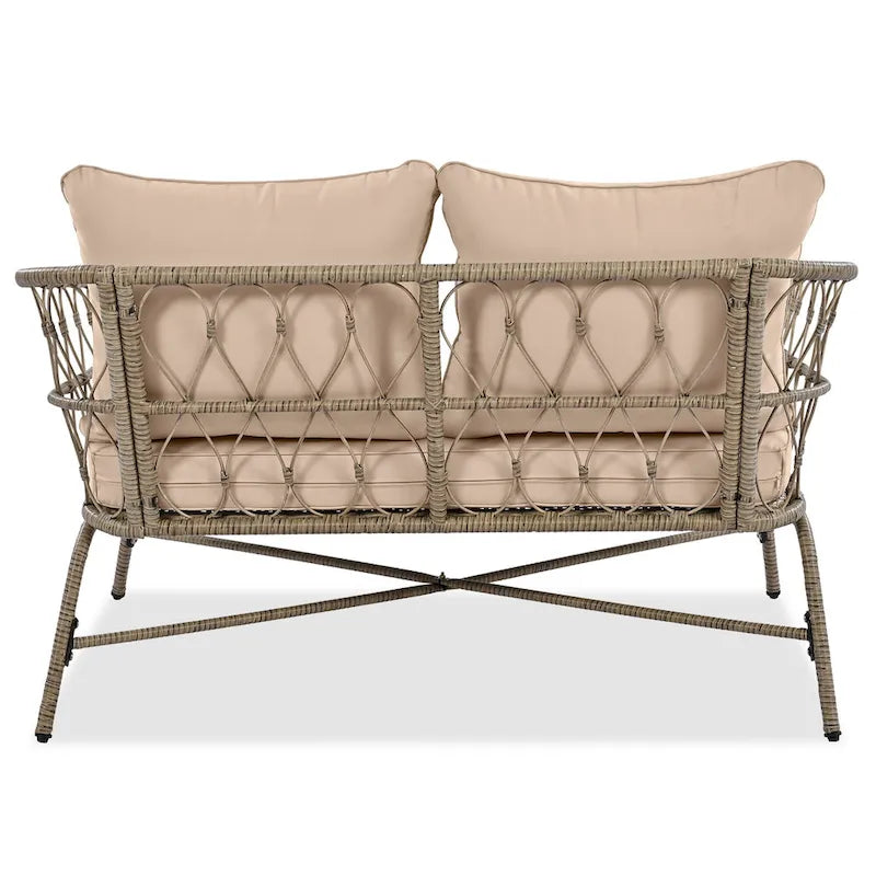 Salons de jardin d'extérieur Rowan avec coussins par GDFStudio