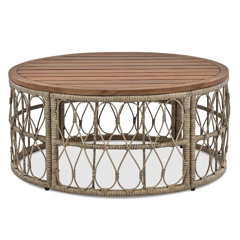 Salons de jardin d'extérieur Rowan avec coussins par GDFStudio
