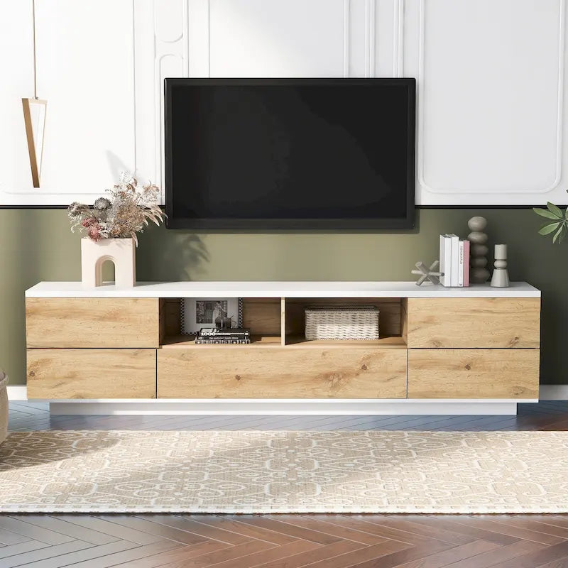 Meuble TV moderne Adley de 80 po avec rangement dissimulé par GDFStudio