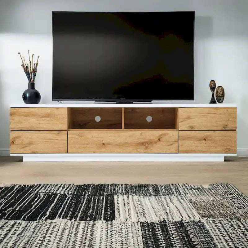 Meuble TV moderne Adley de 80 po avec rangement dissimulé par GDFStudio