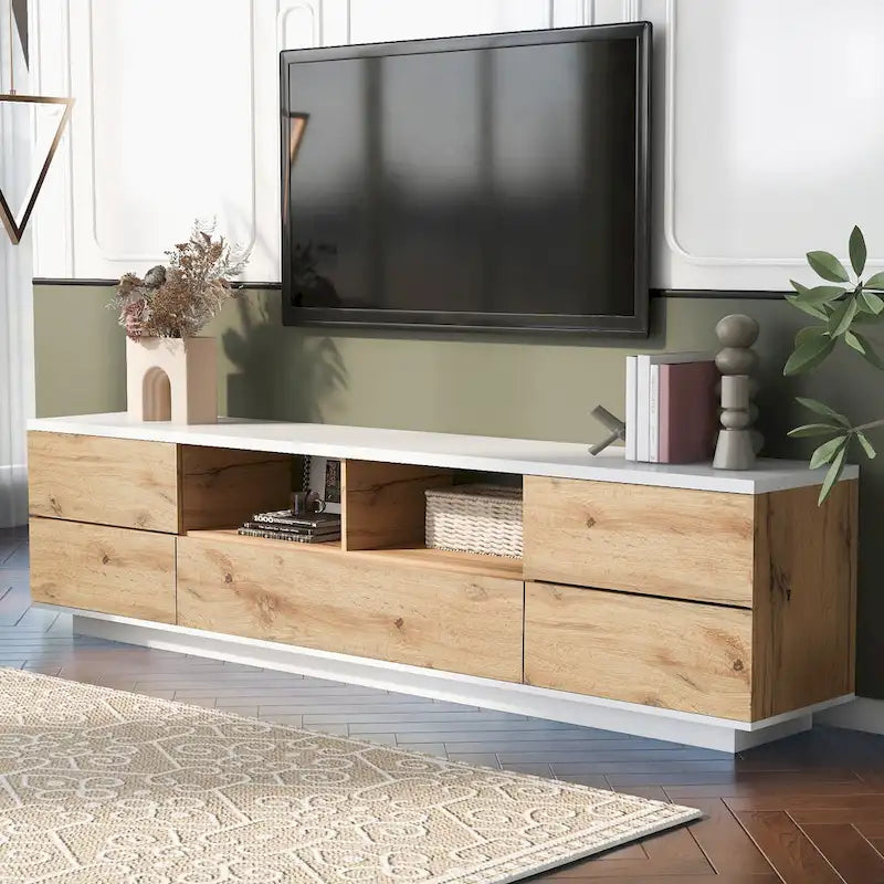 Meuble TV moderne Adley de 80 po avec rangement dissimulé par GDFStudio