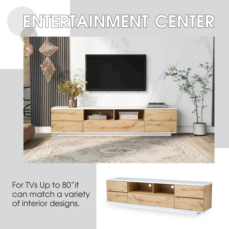 Meuble TV moderne Adley de 80 po avec rangement dissimulé par GDFStudio