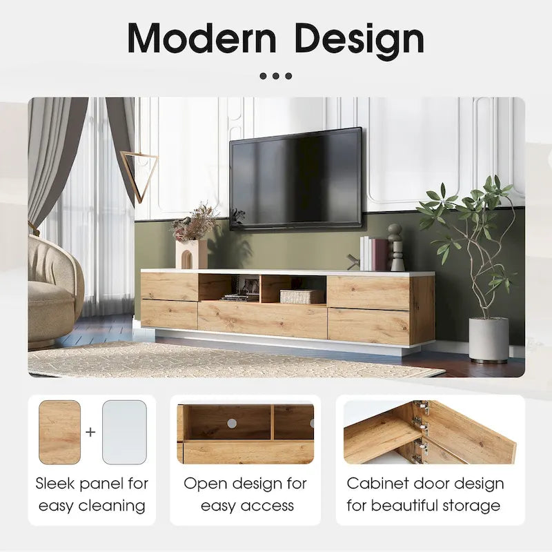 Meuble TV moderne Adley de 80 po avec rangement dissimulé par GDFStudio