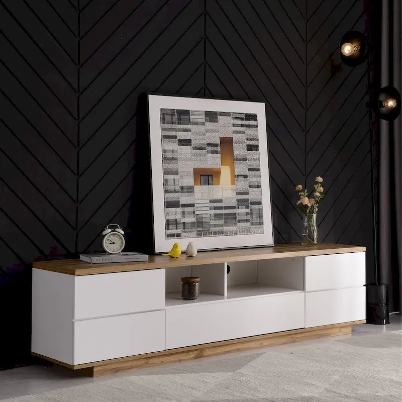 Meuble TV moderne Adley de 80 po avec rangement dissimulé par GDFStudio