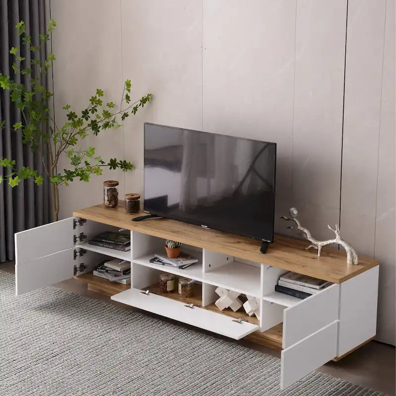 Meuble TV moderne Adley de 80 po avec rangement dissimulé par GDFStudio