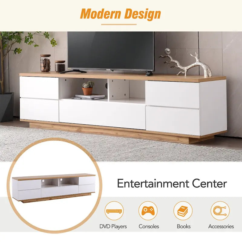 Meuble TV moderne Adley de 80 po avec rangement dissimulé par GDFStudio