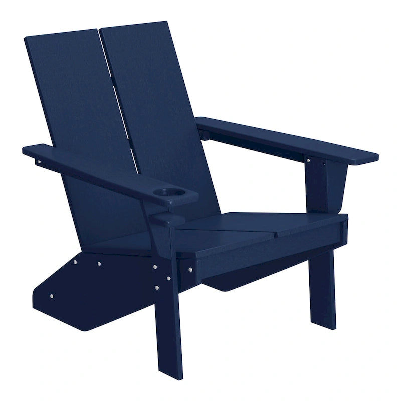 Chaise Adirondack moderne en poly de Polytrends Coastin avec ottoman (lot de 2)