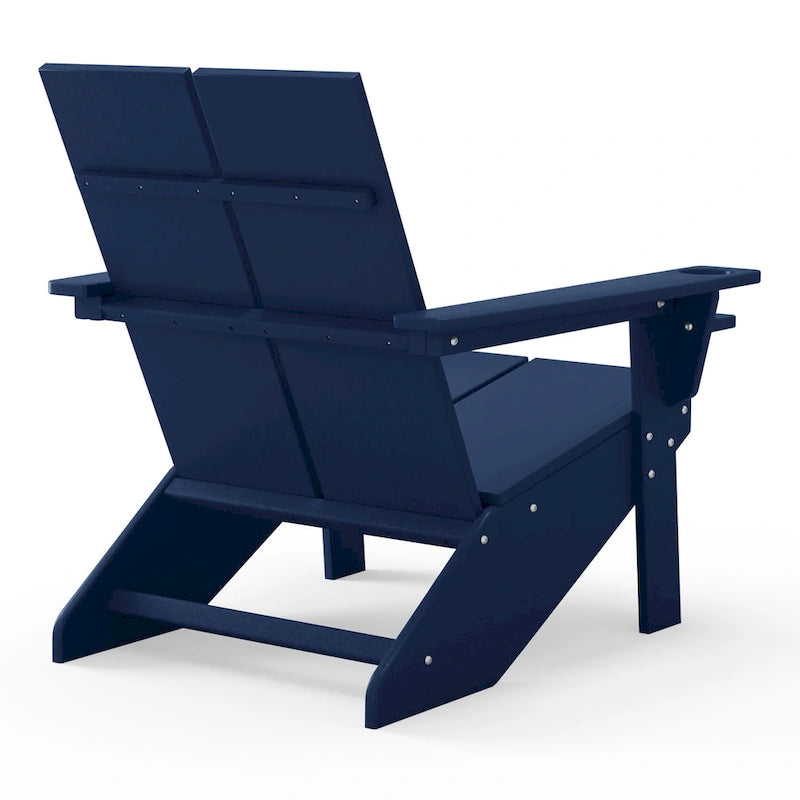 Chaise Adirondack moderne en poly de Polytrends Coastin avec ottoman (lot de 2)