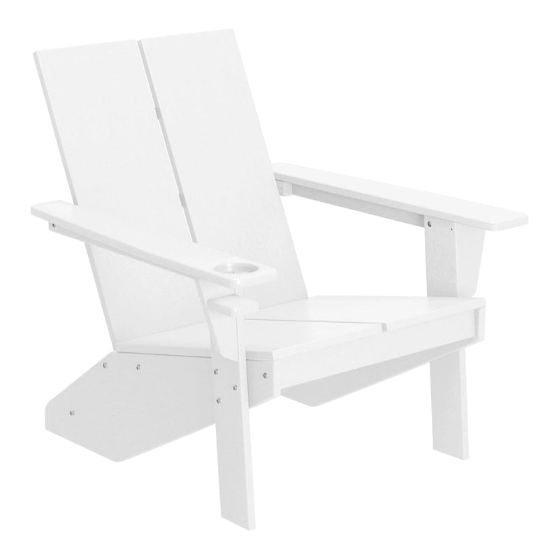 Chaise Adirondack moderne en poly de Polytrends Coastin avec ottoman (lot de 2)