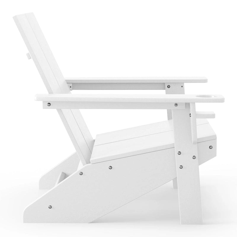 Chaise Adirondack moderne en poly de Polytrends Coastin avec ottoman (lot de 2)
