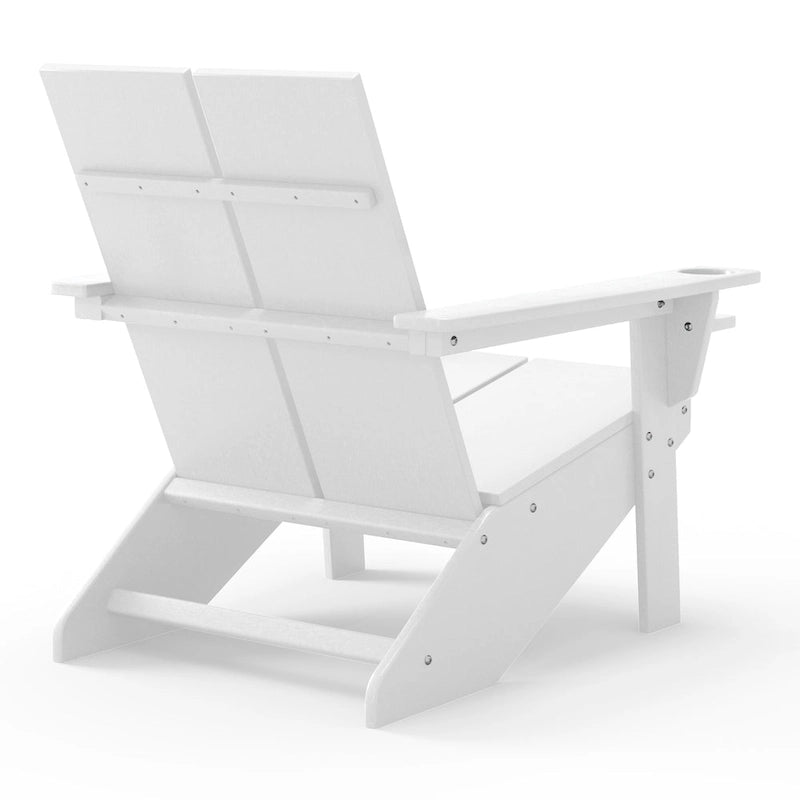 Chaise Adirondack moderne en poly de Polytrends Coastin avec ottoman (lot de 2)
