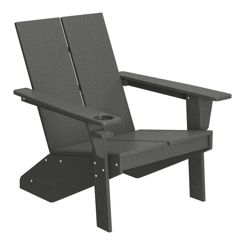 Chaise Adirondack moderne en poly de Polytrends Coastin avec ottoman (lot de 2)