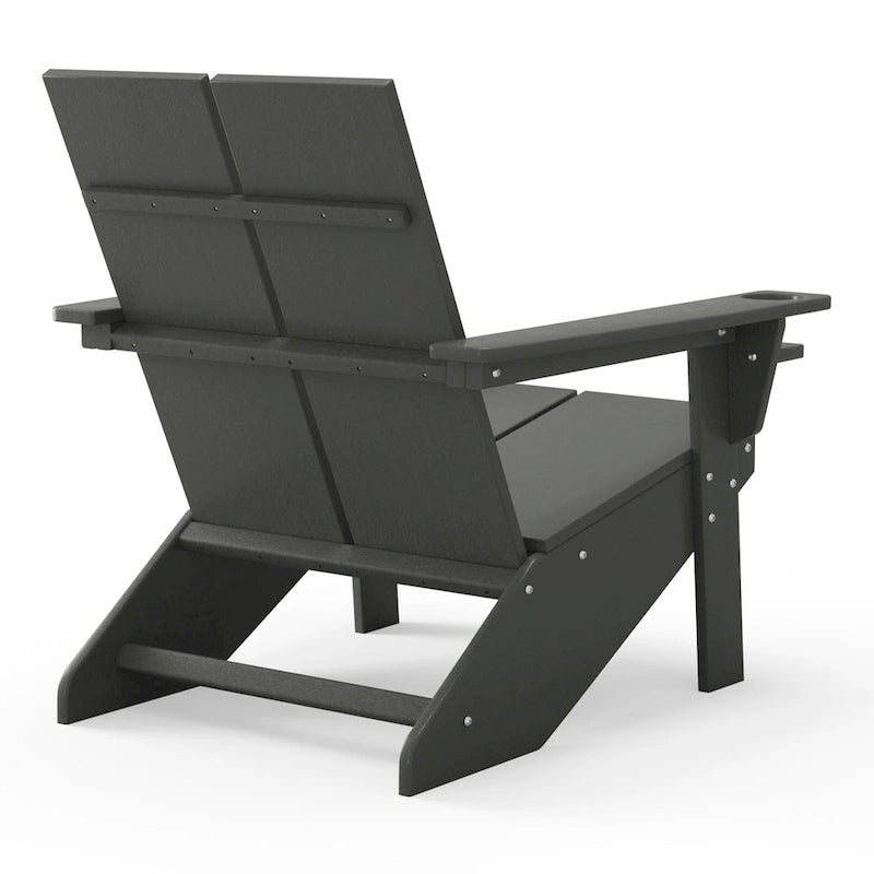 Chaise Adirondack moderne en poly de Polytrends Coastin avec ottoman (lot de 2)