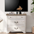 Meuble TV de ferme WAMPAT pour téléviseurs, centre de divertissement en bois avec 3 tiroirs, console TV avec grand rangement pour salon