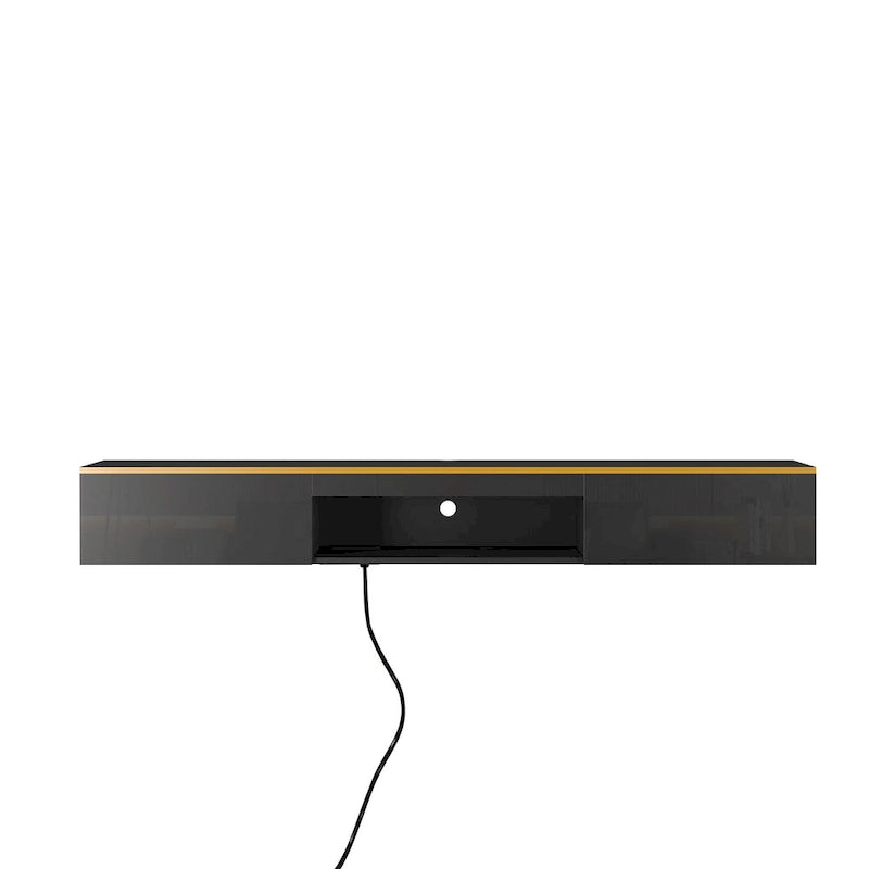 Meuble TV flottant mural avec LED 16 couleurs, meuble TV moderne 69 pouces, meuble TV flottant, meuble de divertissement