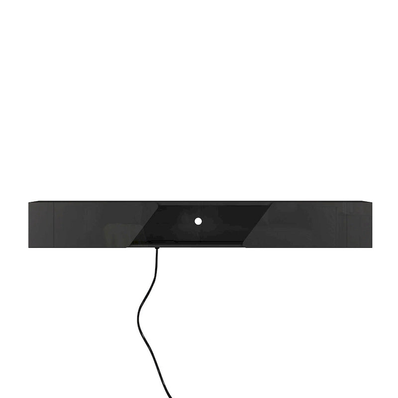 Meuble TV flottant mural avec LED 16 couleurs, meuble TV moderne 69 pouces, meuble TV flottant, meuble de divertissement