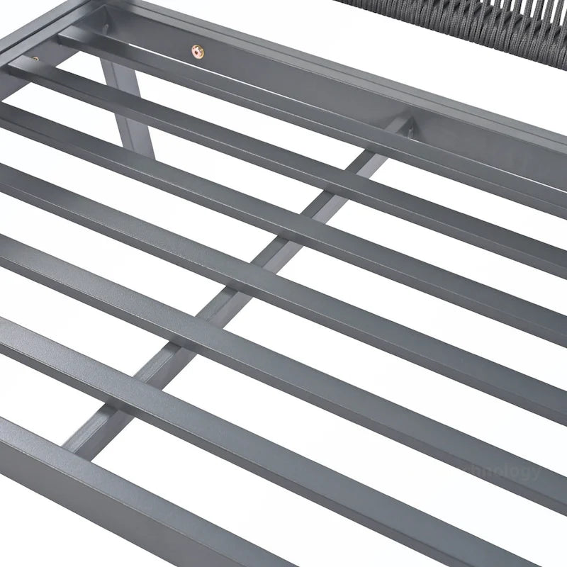 Ensemble de canapés de patio 4 pièces en corde avec coussins épais