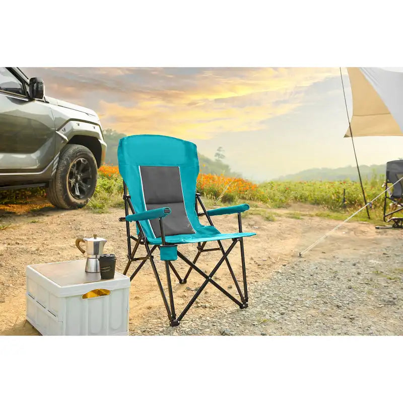 Chaise pliable portable avec porte-gobelet