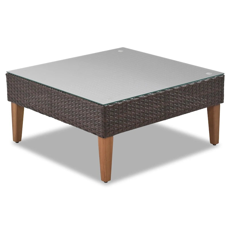 Canapé d'angle 4 places avec table et coussins colorés