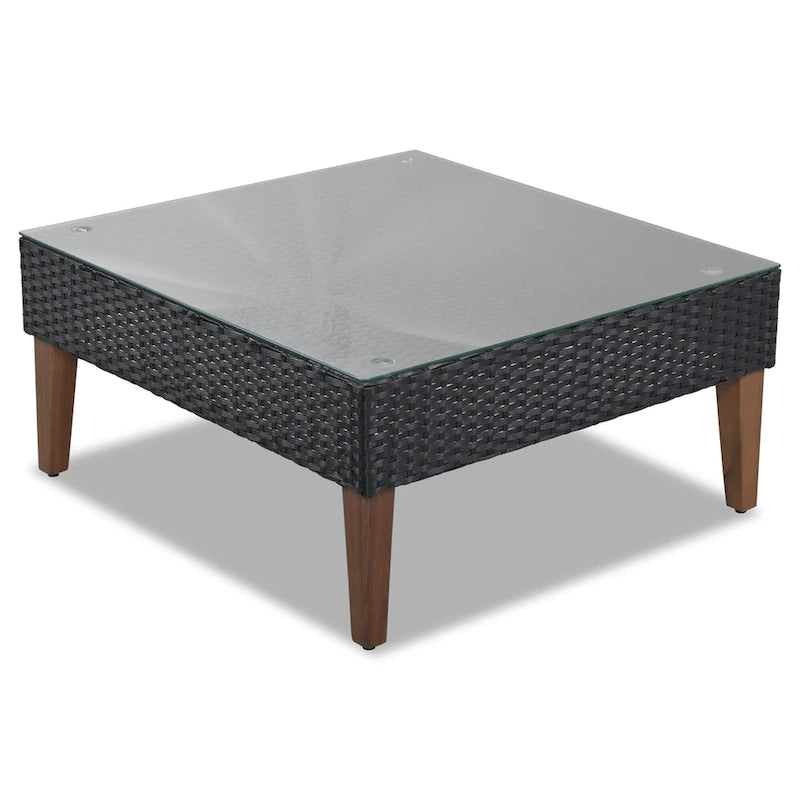 Canapé d'angle 4 places avec table et coussins colorés