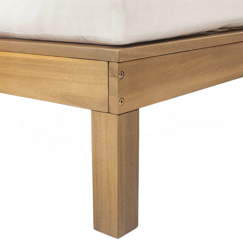 Chaise longue d'extérieur avec coussin et plateaux latéraux pliants