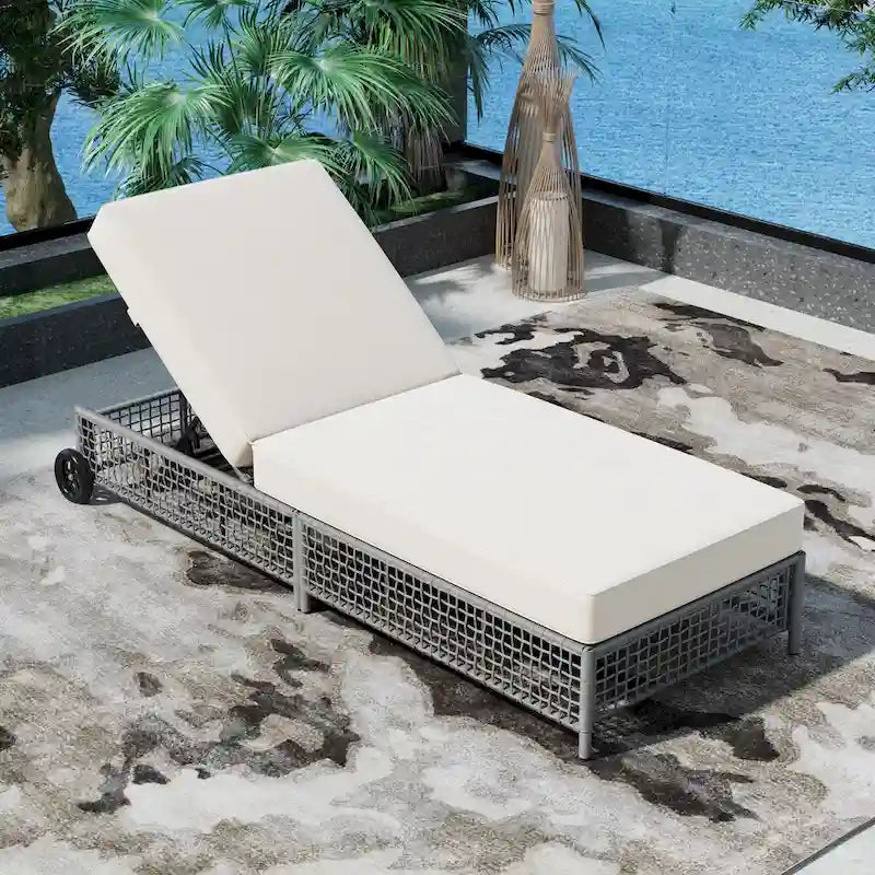 Ensemble de 2 chaises longues d'extérieur