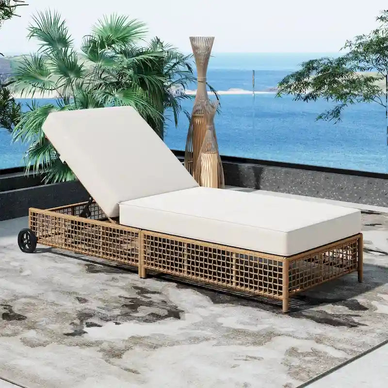 Ensemble de 2 chaises longues d'extérieur