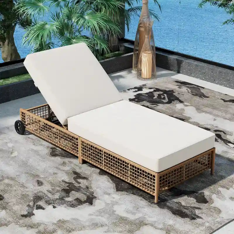 Ensemble de 2 chaises longues d'extérieur