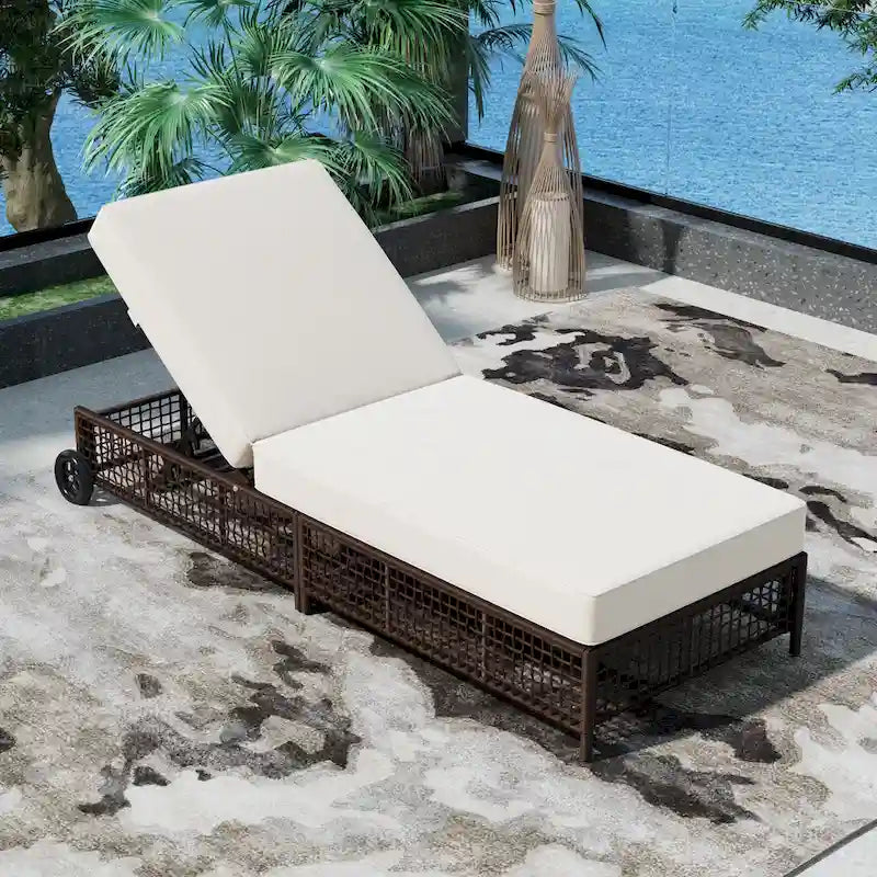 Ensemble de 2 chaises longues d'extérieur