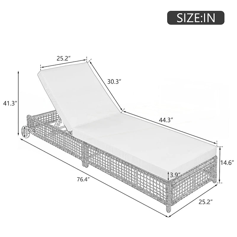 Ensemble de 2 chaises longues d'extérieur
