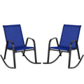 Costway 2/4 PCS Patio Rocking Chair Heavy-Duty Metal Rocker Outdoor