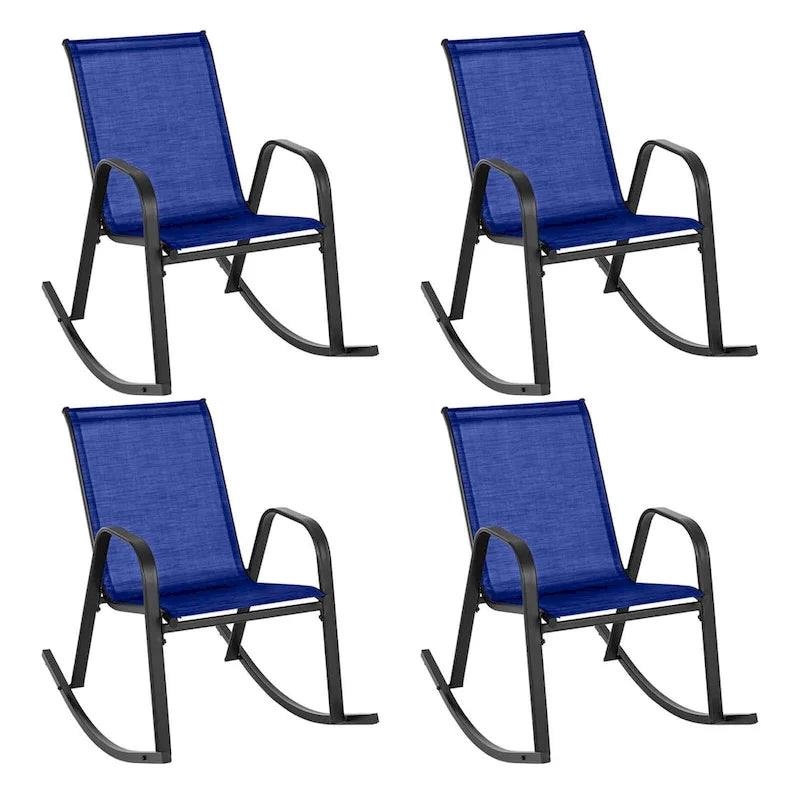 Chaise à bascule Costway, lot de 2 ou 4 chaises de patio, à bascule en métal robuste, pour l'extérieur