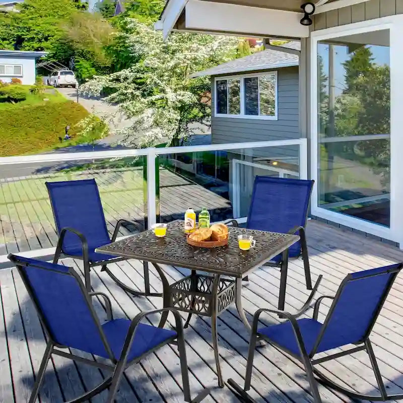 Chaise à bascule Costway, lot de 2 ou 4 chaises de patio, à bascule en métal robuste, pour l'extérieur