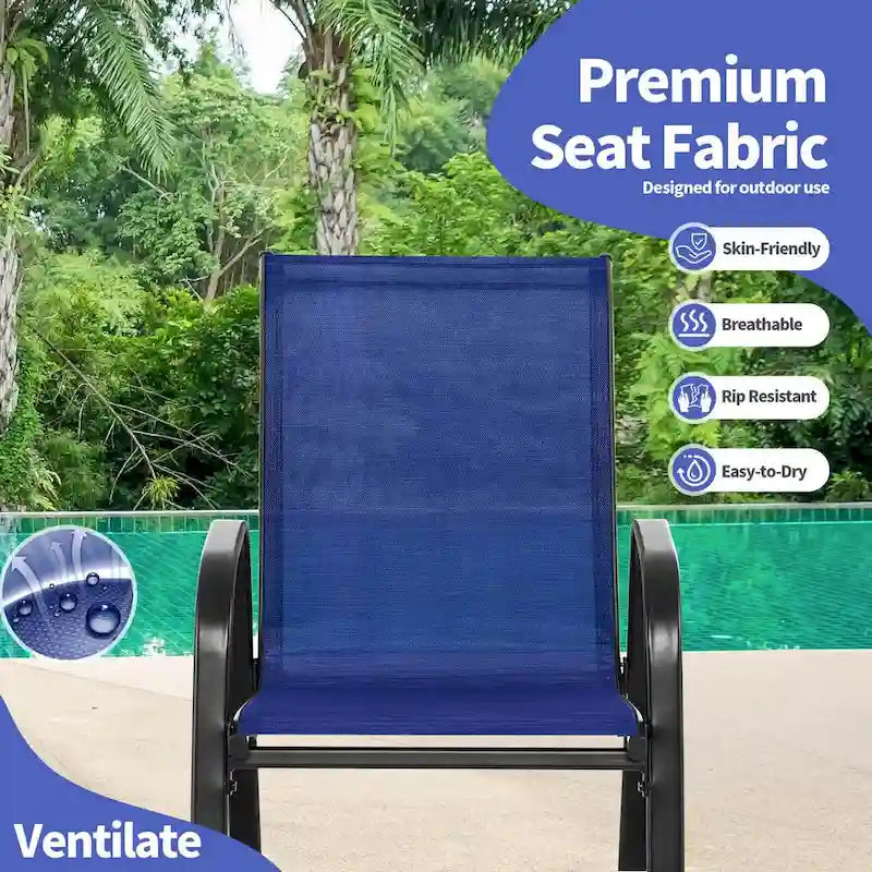 Chaise à bascule Costway, lot de 2 ou 4 chaises de patio, à bascule en métal robuste, pour l'extérieur