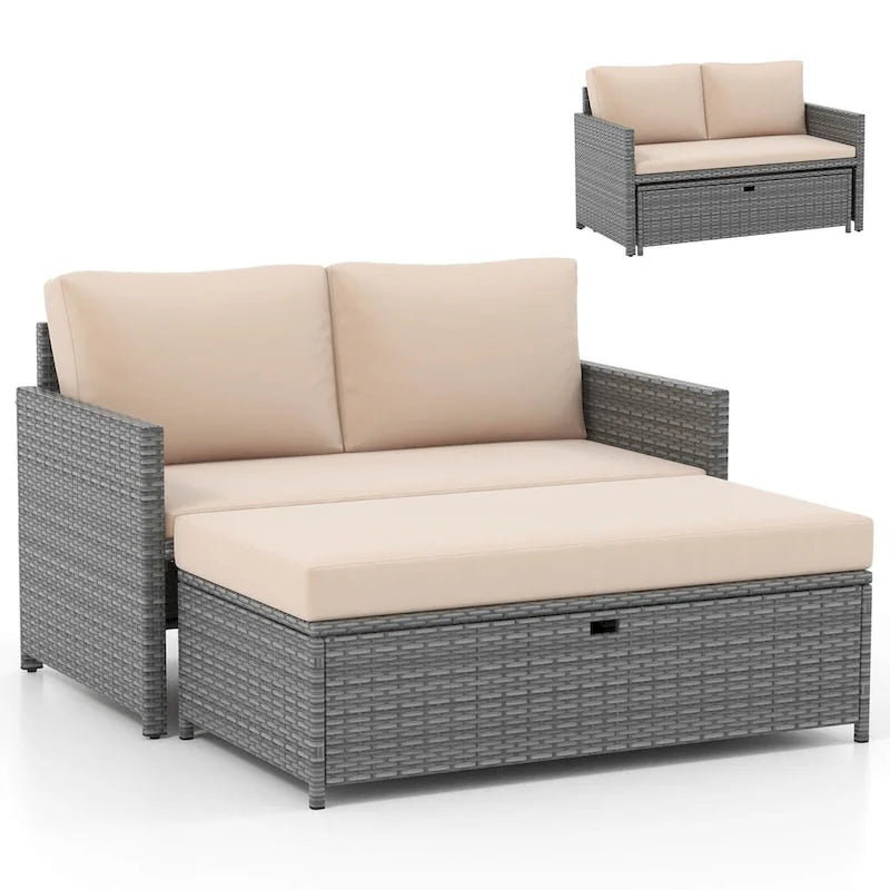 Causeuse de patio Costway 2 places avec rangement multifonctionnel de 31 gal - Voir les détails