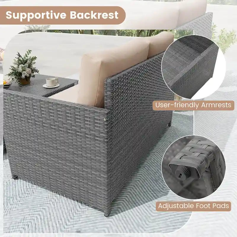 Causeuse de patio Costway 2 places avec rangement multifonctionnel de 31 gal - Voir les détails