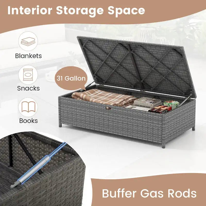 Causeuse de patio Costway 2 places avec rangement multifonctionnel de 31 gal - Voir les détails