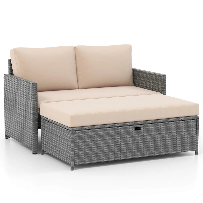 Causeuse de patio Costway 2 places avec rangement multifonctionnel de 31 gal - Voir les détails