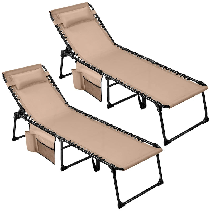 Chaise longue pliante d'extérieur Yaheetech avec 5 positions de dossier