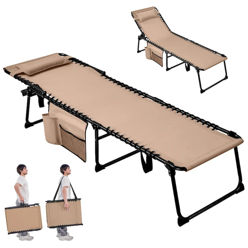 Chaise longue pliante d'extérieur Yaheetech avec 5 positions de dossier