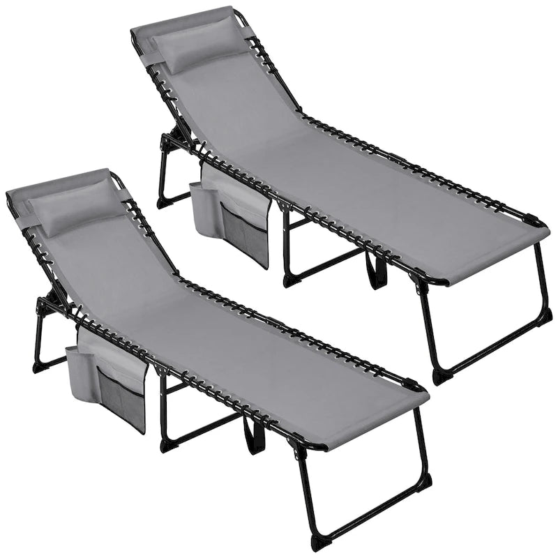 Chaise longue pliante d'extérieur Yaheetech avec 5 positions de dossier