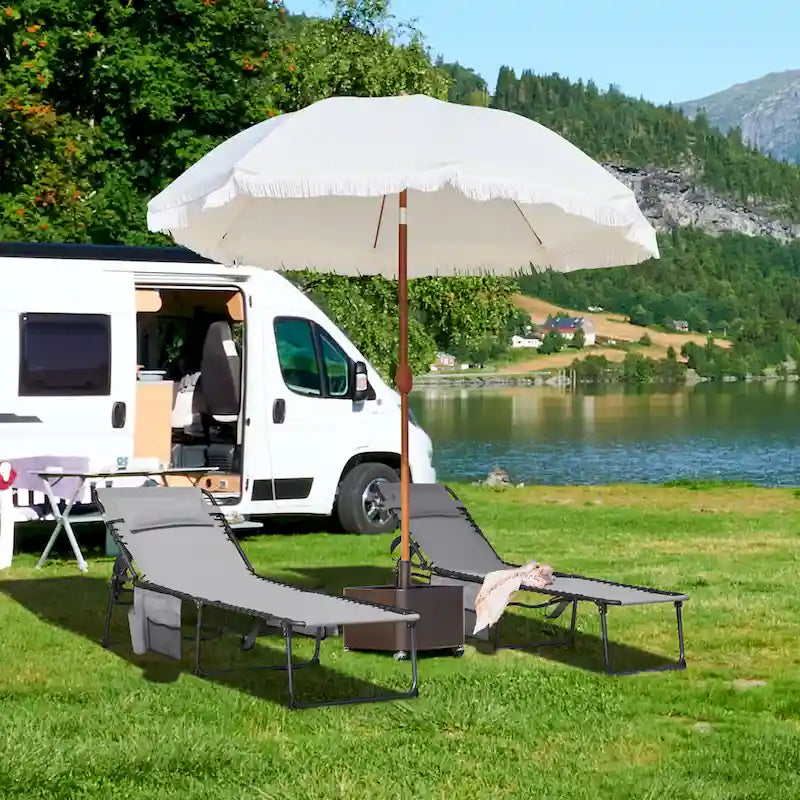 Chaise longue pliante d'extérieur Yaheetech avec 5 positions de dossier