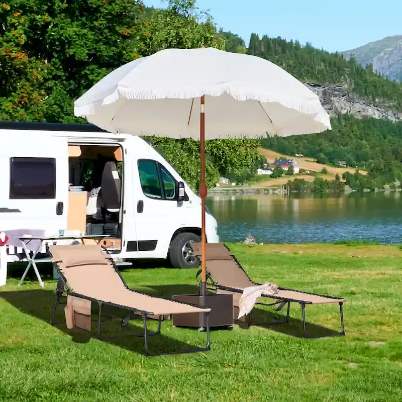 Chaise longue pliante d'extérieur Yaheetech avec 5 positions de dossier