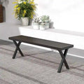 Banc de patio Costway 1/2 pièce(s) de 54 po en métal avec assise à lattes et pieds en X