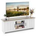 Meuble TV de ferme Gymax pour téléviseurs jusqu'à 65 po Meuble console multimédia avec
