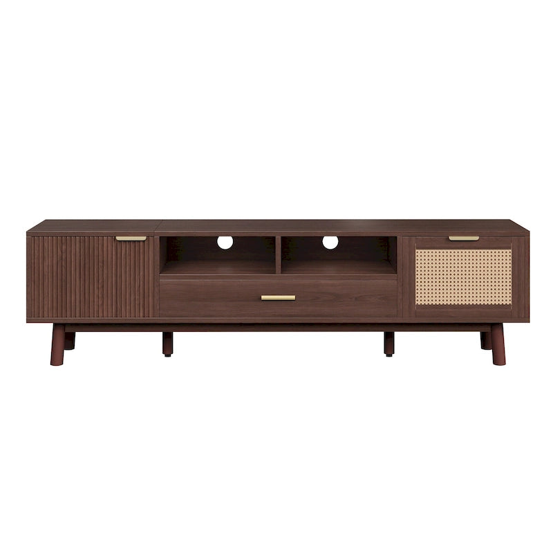 Meuble TV en bois pour téléviseurs de 75 pouces, Meuble TV moderne pour salon