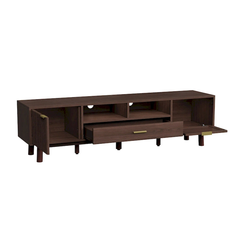 Meuble TV en bois pour téléviseurs de 75 pouces, Meuble TV moderne pour salon